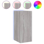 vidaXL Meuble TV mural avec lumières LED sonoma gris 30 5x35x70 cm