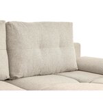 Canapé d'angle convertible LOUNGITUDE CABELLO en tissu beige avec coffre et coutures bombées