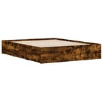 vidaXL Cadre de lit avec tiroirs sans matelas chêne fumé 140x190 cm