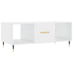 vidaXL Table basse Blanc brillant 102x50x40 cm Bois d'ingénierie