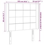 vidaXL Tête de lit avec oreilles Crème 103x16x118/128 cm Tissu