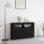 vidaXL Buffet Chêne noir Bois aggloméré 116 x 30 x 75 cm Buffet moderne
