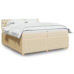 vidaXL Sommier à lattes de lit avec matelas Crème 200x200 cm Tissu