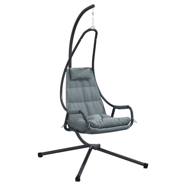 vidaXL Chaise Suspendue avec Support et Coussin Anthracite Acier
