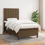 vidaXL Sommier à lattes de lit avec matelas Marron foncé 90x200 cm