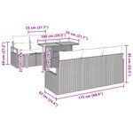 Ensemble de canapé de jardin 7 pièces avec coussins en rattan poly noir