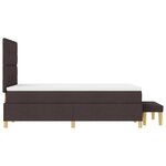vidaXL Lit à ressorts avec matelas et banc Marron foncé 120 x 190 cm Tissu