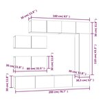 vidaXL Ensemble de meubles TV 7 Pièces Chêne sonoma Bois d'ingénierie