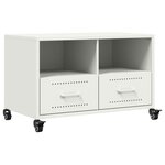 vidaXL Meuble TV blanc 68x39x43 5 cm acier laminé à froid