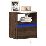 vidaXL Meubles TV muraux lumières LED 2 Pièces chêne marron 41x31x45 cm