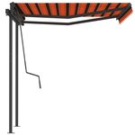 vidaXL Auvent rétractable automatique poteaux 3 5x2 5 m Orange marron