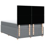 vidaXL Sommier à lattes de lit avec matelas Gris clair 140x190cm Tissu