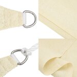 vidaXL Voile d'ombrage 160 g/m² Crème 4x4x4 m PEHD
