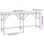 vidaXL Table console chêne fumé 180x29x75 cm bois d'ingénierie
