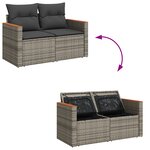 Ensemble de canapé de jardin de 13 pièces avec coussins gris poly rotin acacia