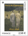 Timbre - Puvis de Chavannes (1824-1898) - Lettre verte