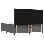 vidaXL Lit à sommier tapissier avec matelas et banc gris foncé 180x200 cm tissu