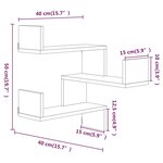 vidaXL Étagère d'angle murale Sonoma gris 40x40x50cm Bois d'ingénierie