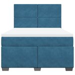 vidaXL Sommier à lattes de lit et matelas bleu 140x190 cm velours