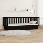 vidaXL Lit de jour sans matelas noir 80x200 cm bois de pin massif