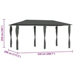 vidaXL Belvédère avec revêtement de poteaux 2 98x5 3x2 59 m 160 g/m²