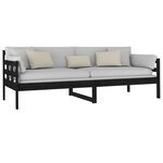 vidaXL Lit de jour sans matelas noir bois de pin massif 80x200 cm