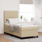 vidaXL Lit avec Sommier avec Matelas Beige Clair 100x200 cm Tissu en Velours Côtelé