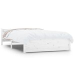vidaXL Cadre de lit Blanc Bois massif 140x200 cm