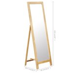 vidaXL Miroir sur pied 48x46 5x150 cm Bois de chêne solide
