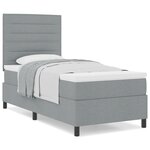 vidaXL Lit à sommier avec matelas Gris clair 90x200 cm Tissu