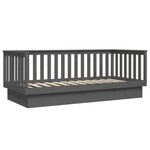 vidaXL Lit de jour sans matelas gris 90x200 cm bois de pin massif