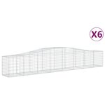 vidaXL Paniers à gabions arqués 6 Pièces 400x50x60/80 cm Fer galvanisé