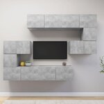 vidaXL Ensemble de meubles TV 8 Pièces Gris béton Bois d'ingénierie