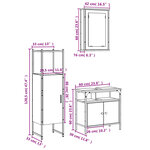 vidaXL Ensemble de meubles de salle de bain 3 Pièces Chêne fumé