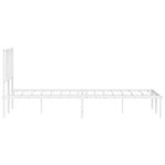 vidaXL Cadre de lit métal sans matelas et tête de lit blanc 150x200 cm
