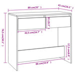 vidaXL Table console chêne sonoma 89x41x76 5 cm bois d'ingénierie