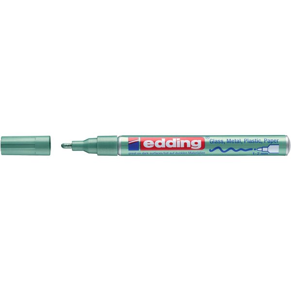 Marqueur Permanent Peinture Brillante 751 Vert Métallisé Pointe Ronde 1-2 mm x 10 EDDING