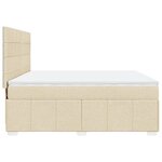 vidaXL Sommier à lattes de lit avec matelas Crème 180x200 cm Tissu
