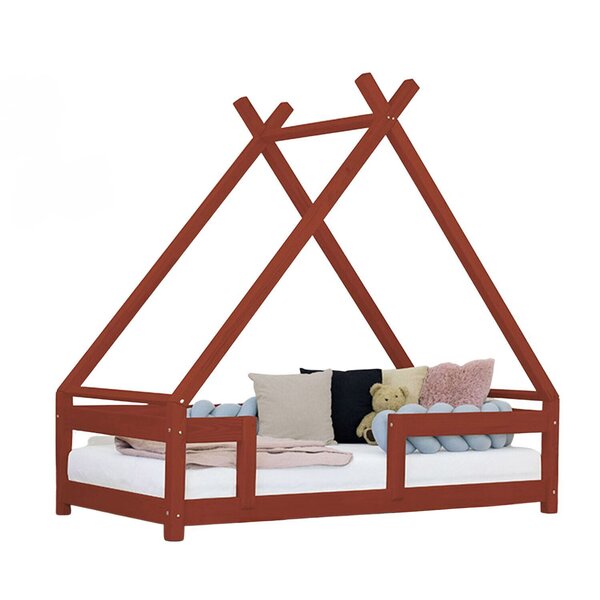 Lit cabane enfant TAHUKA 80 x 180 rouge brique