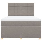 vidaXL Sommier à lattes de lit avec matelas Taupe 140x200 cm Tissu