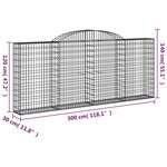 vidaXL Paniers à gabions arqués 13 Pièces 300x30x120/140 cm fer galvanisé