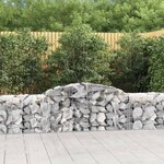 vidaXL Paniers à gabions arqués 3 Pièces 300x50x60/80 cm fer galvanisé