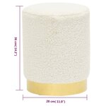 vidaXL Tabouret rond Blanc Molleton