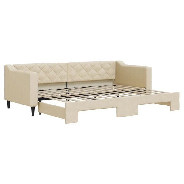 vidaXL Lit de jour avec gigogne sans matelas crème 80x200 cm