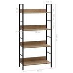 vidaXL Bibliothèque à 4 niveaux chêne 60x27 6x124 5 cm bois ingénierie