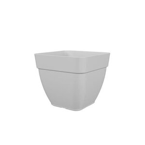 Pot à fleurs et plantes carré plastique 37 x 37 cm - Blanc