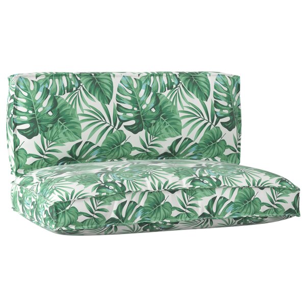 vidaXL Ensemble de coussins de palette 2 pièces motif feuilles en tissu Oxford