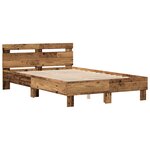 vidaXL Cadre de Lit en Bois d'Ingénierie Bois vieilli 120 x 190 cm Durable