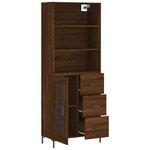 vidaXL Buffet haut Chêne marron 69 5x34x180 cm Bois d'ingénierie