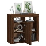 vidaXL Buffet avec lumières LED chêne marron 80x35x75 cm
